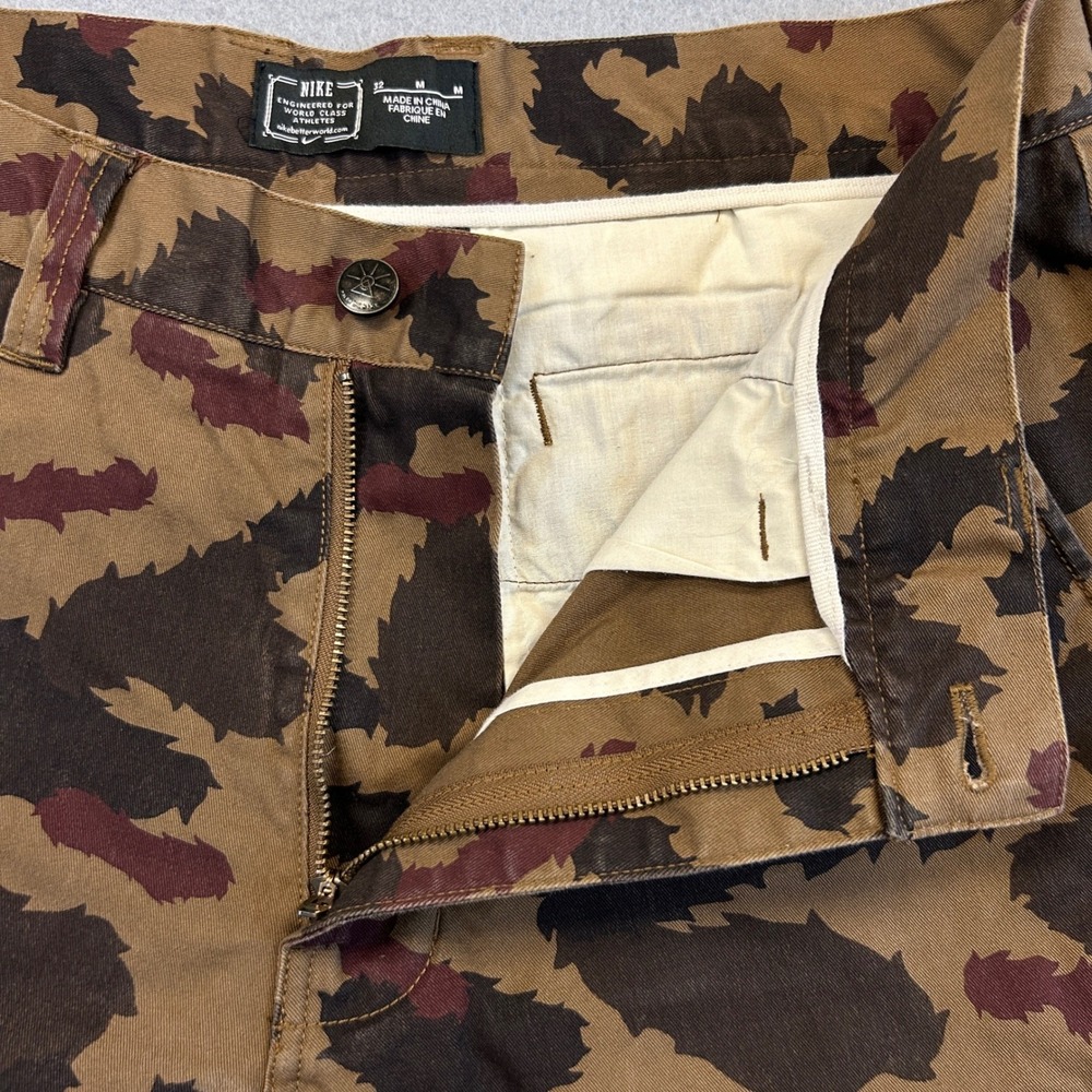 Nike x Poler Outdoor Co Chino Pants Men 32 Brown Camo Stretch Hiking Streetwear - Picture 4 of 13
